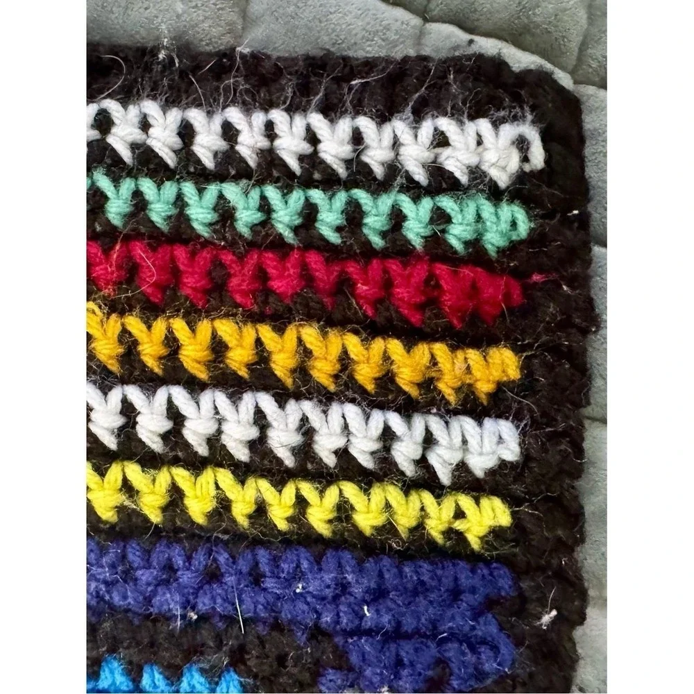 Handmade Crochet Throw Stained Glass Pattern Multicolor 50
